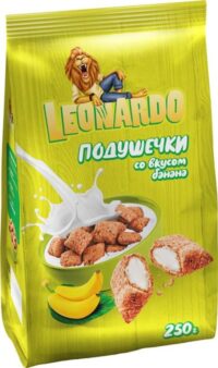 ЗАВТРАК ГОТОВЫЙ LEONARDO ПОДУШ.С БАНАН. НАЧИНКОЙ 250ГР (КВР148)