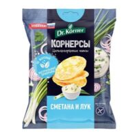 ЧИПСЫ DR.KORNER ЦЕЛ. КУКУРУЗНО-РИСОВЫЕ СО СМЕТАНОЙ И ЗЕЛЕНЫМ ЛУКОМ 50ГР*14ШТ