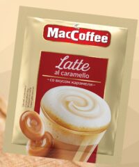 Напиток кофейный растворимый Maccofee латте со вкусом карамели 22гр.