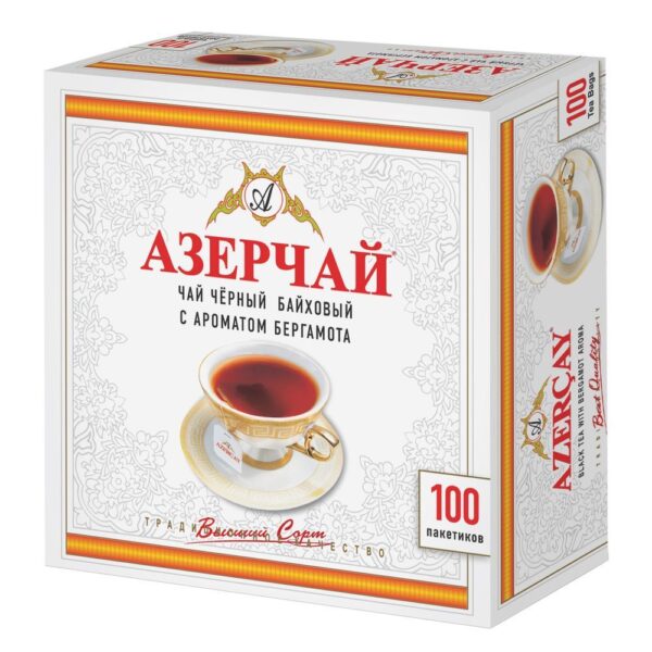 ЧАЙ AZERCAY TEA С АРОМ.БЕРГАМОТА (БЕЗ КОНВЕРТА) 100 ПАК*2ГР*6ШТ