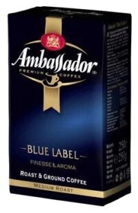 КОФЕ АМБАССАДОР BLUE LABEL МОЛОТЫЙ 200ГР*12 М/У