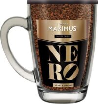 КОФЕ СУБЛИМ.В СТЕКЛЯННОЙ КРУЖКЕ NERO ТМ MAXIMUS 70ГР. 1*12