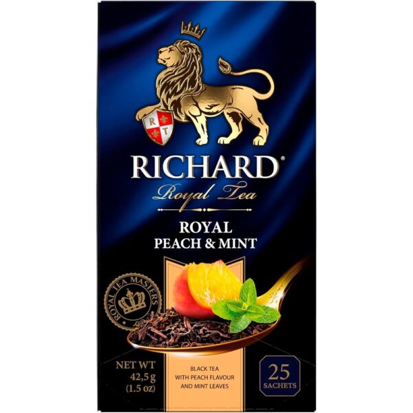 Чай Richard Royal Peach & Mint" черный ароматизированный