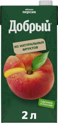 Добрый Напиток сокосодержащий яблочно-персиковый 2Л/6