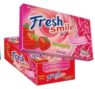 ЖЕВ. РЕЗ. БЕЗ САХАРА FRESH SMILE СО ВКУСОМ КЛУБНИКИ 20*24*14г