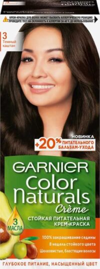 GARNIER COLOR NATURALS КРЕМ-КРАСКА Д/ВОЛОС № 3 ТЕМНЫЙ КАШТАН