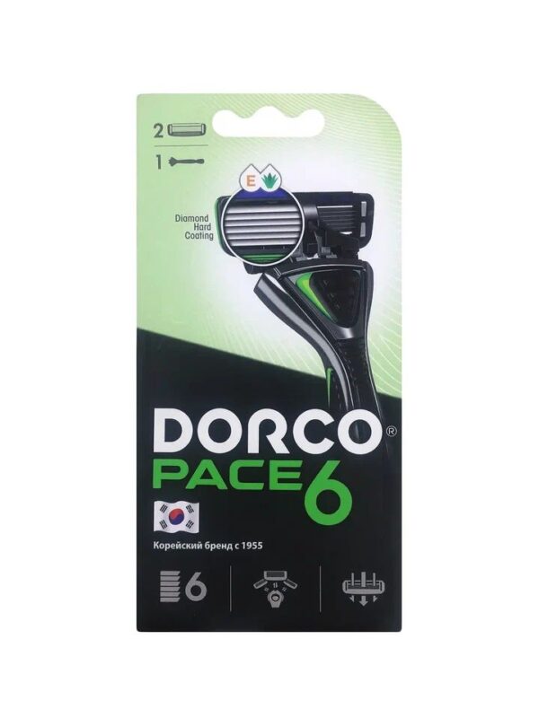 DORCO PACE6 СТАНОК Д/БРИТЬЯ МУЖСКОЙ 6 ЛЕЗВИЙ 1 СТАНОК+2 СМЕННЫЕ КАССЕТЫ SXA1002*6/36