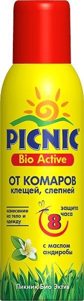 PICNIC BIO ACTIVE - АЭРОЗОЛЬ ОТ КОМАРОВ И КЛЕЩЕЙ 125СМ3