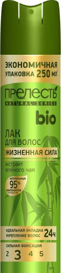 ЛАК ДЛЯ ВОЛОС ПРЕЛЕСТЬ БИО СФ С ЭКСТР. ЗЕЛЕНОГО ЧАЯ 250СМ3