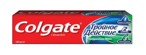 Зубная паста Colgate тройное действие натуральная мята