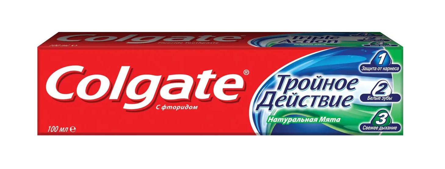 Зубная паста Colgate тройное действие натуральная мята