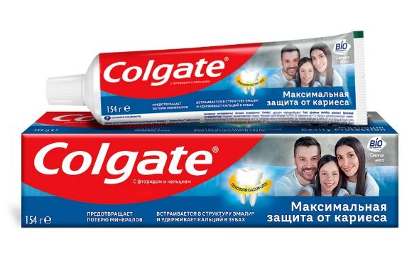 ЗУБНАЯ ПАСТА COLGATE МАКСИМАЛЬНАЯ ЗАЩИТА ОТ КАРИЕСА СВЕЖАЯ МЯТА 150МЛ