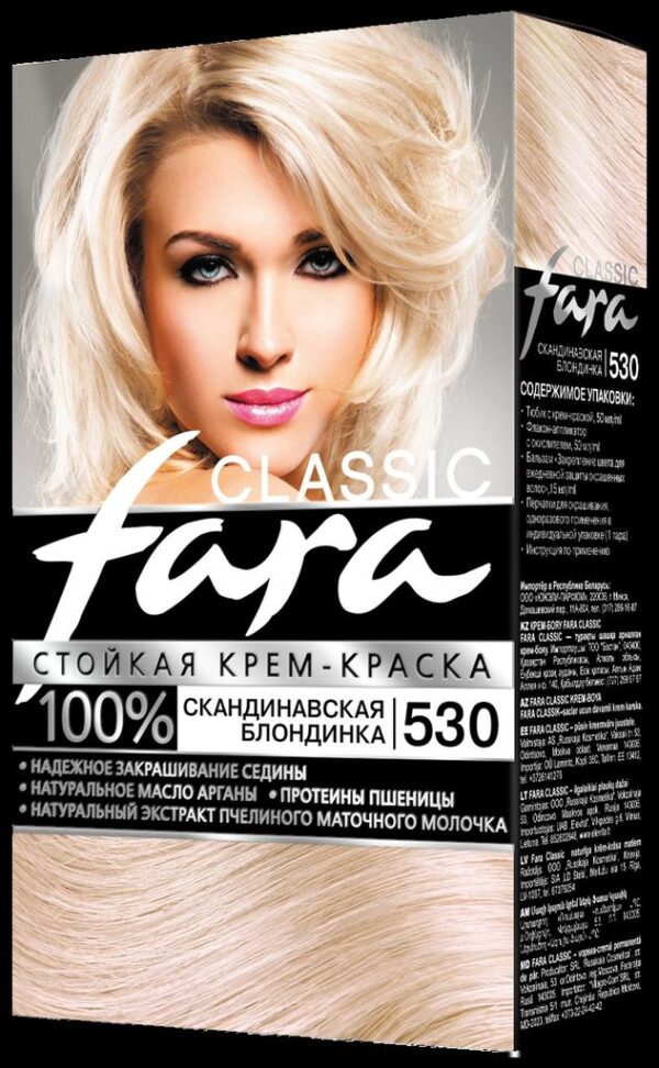 FARA CLASSIC КРАСКА ДЛЯ ВОЛОС СКАНДИН.БЛОНДИНКА 530/ПО 6ШТ