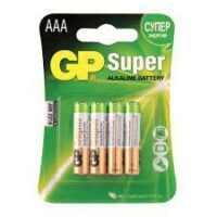 БАТАРЕЙКА GP SUPER ALKALINE 24A AАA МИЗИНЧИКОВАЯ БЛИСТЕР 4ШТ