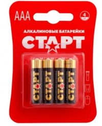 БАТАРЕЙКА СТАРТ АЛКАЛИНОВАЯ 24A AAA МИЗИНЧИКОВАЯ БЛИСТЕР 4ШТ