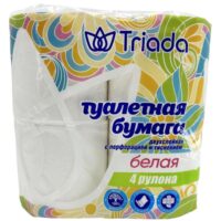 TRIADA ТУАЛЕТНАЯ БУМАГА 4 РУЛ БЕЛАЯ*12