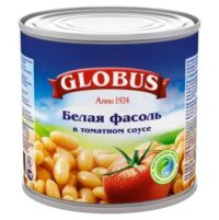 ФАСОЛЬ БЕЛАЯ В ТОМАТНОМ СОУСЕ GLOBUS 425МЛ/400ГР