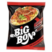 ЛАПША BIG BON" ГОВЯЖЬЯ+СОУС ТОМАТ/БАЗИЛИК 75ГР ПАКЕТ"