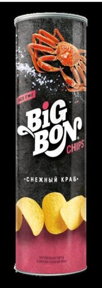 ЧИПСЫ КАРТОФ. СО ВКУСОМ СНЕЖНЫЙ КРАБ" BIGBON" 130ГР. ТУБУС"