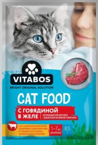 VITABOS (ВИТАБОС) КУСОЧКИ.ГОВЯДИНА В ЖЕЛЕ  ПАУЧ 85ГР