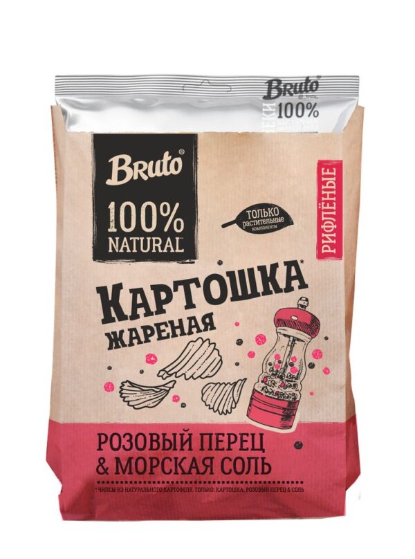 BRUTO KRAFT КАРТОШКА 60ГР РИФЛЕНЫЕ ПЕРЕЦ РОЗОВЫЙ