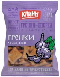 СУХАРИКИ РЖАНО-ПШЕНИЧ ГРЕНКИ" КЛИНЫ СО ВКУС ЧЕСНОКА 130Г"