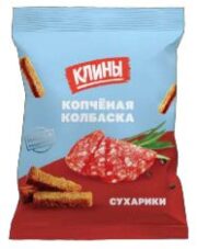 СУХАРИКИ РЖАНО-ПШЕНИЧ КЛИНЫ СО ВКУС КОПЧЕН КОЛБАСКИ 40Г