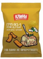 СУХАРИКИ РЖАНО-ПШЕНИЧ ГРЕНКИ" КЛИНЫ СО ВКУС ХОЛОДЦА С ХРЕНОМ 100Г"