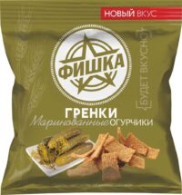 ГРЕНКИ ФИШКА СО ВКУСОМ МАРИНОВАННЫХ ОГУРЧИКОВ 40ГР