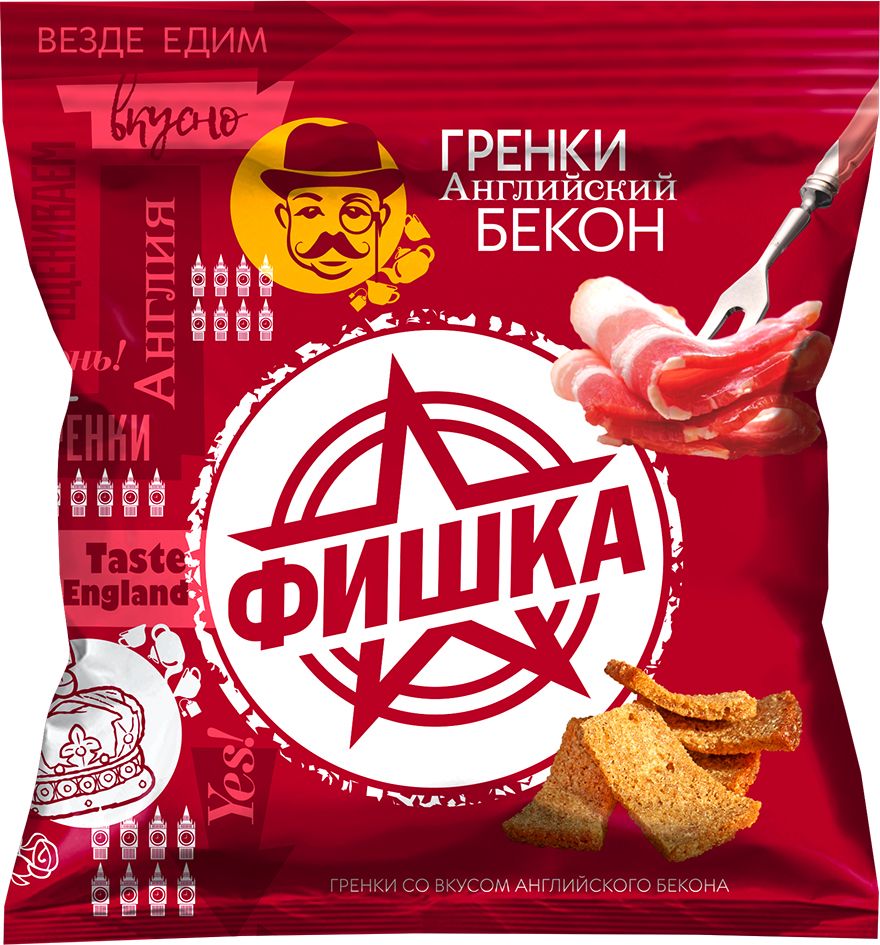 ГРЕНКИ ФИШКА СО ВКУСОМ АНГЛИЙСКОГО БЕКОНА 40ГР