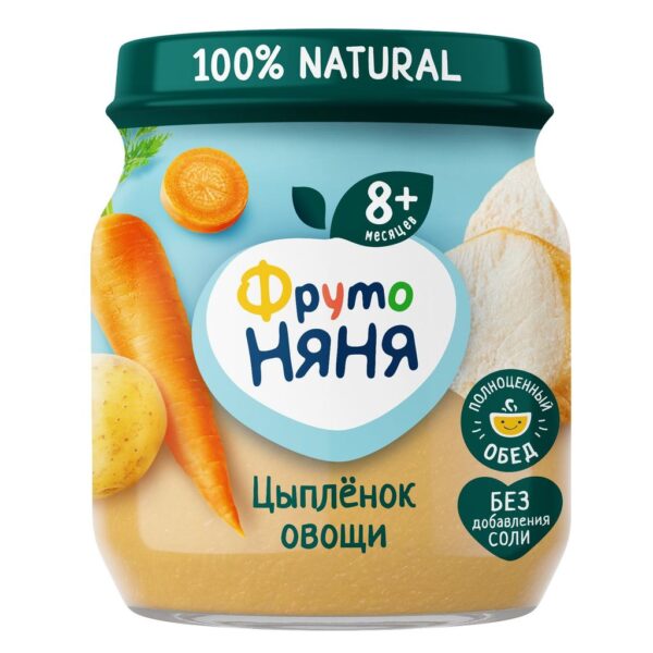 ФРУТОНЯНЯ 100Г ПЮРЕ ИЗ МЯСА ЦЫПЛЕНКА С РИСОМ