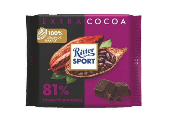 ШОКОЛАД RS ТЕМНЫЙ EXTRA COCOA 81% 100ГРХ12