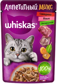 Влажный корм WHISKAS «Аппетитный микс» для кошек с говядиной