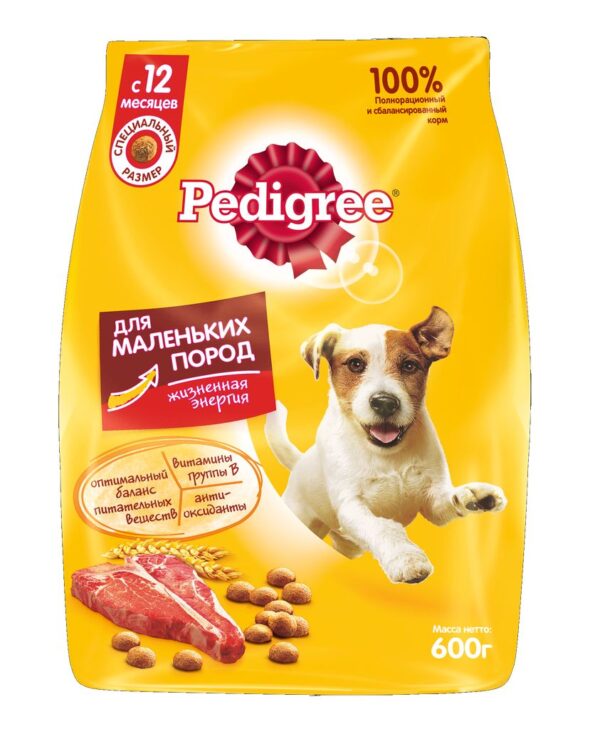 Сухой полнорационный корм PEDIGREE для взрослых собак маленьких пород