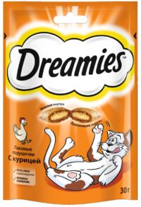 Лакомство для кошек Dreamies подушечки с курицей