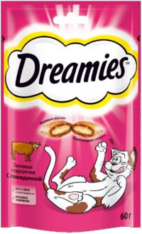 Лакомство для кошек Dreamies подушечки с говядиной