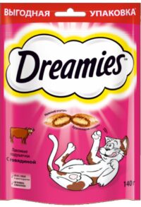 Лакомство для кошек Dreamies подушечки с говядиной