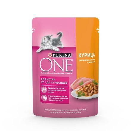 PURINA ONE Д/КОТЯТ КУРИЦА/МОРКОВЬ 75ГР