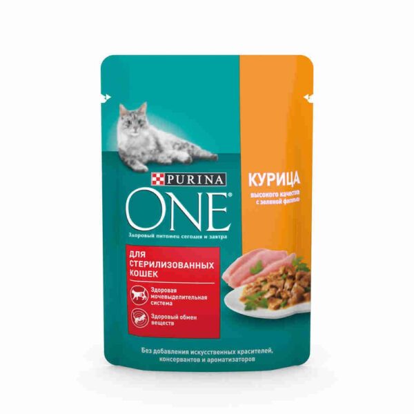 PURINA ONE Д/СТЕР.КОШЕК КУРИЦА/ФАСОЛЬ 75ГР