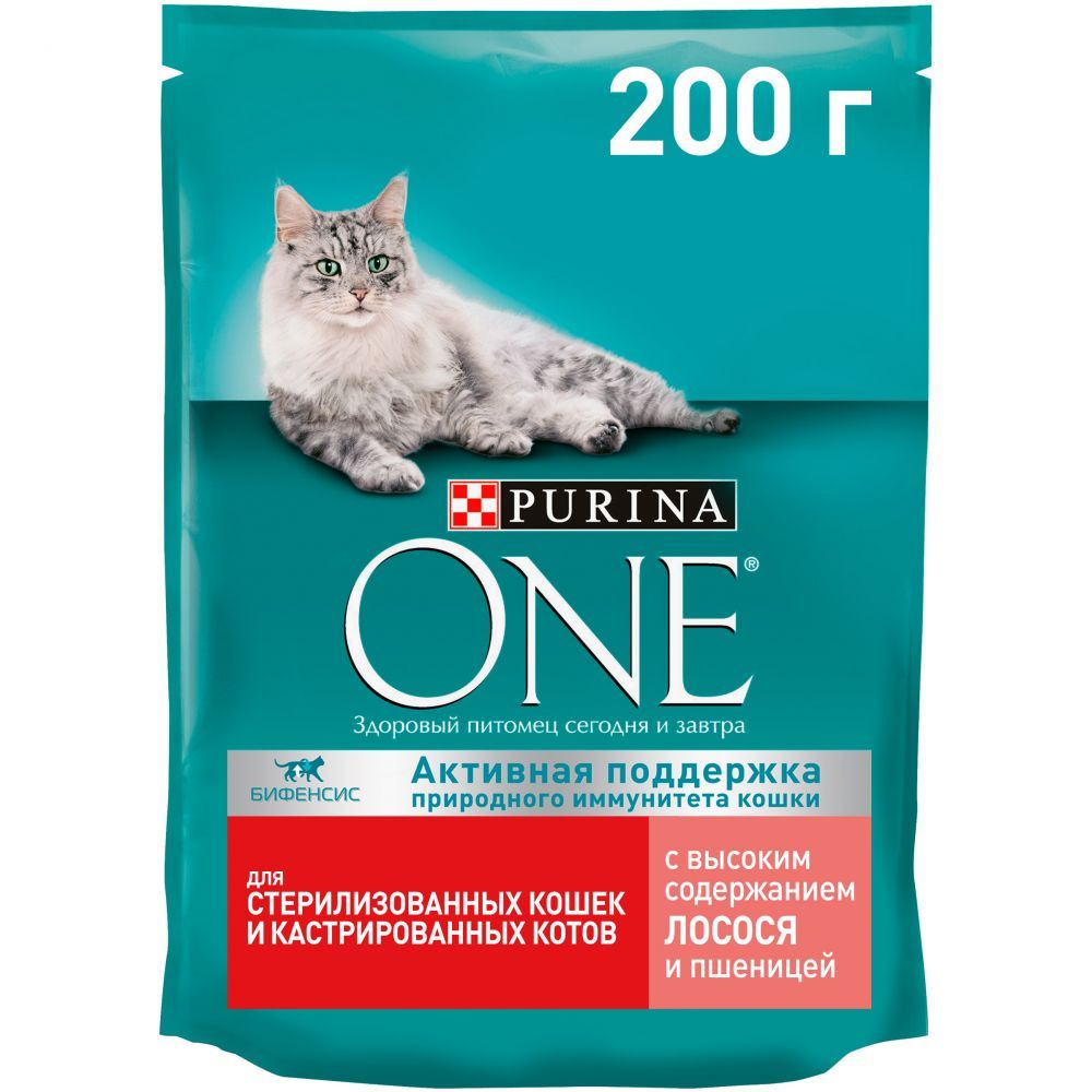 PURINA ONE Д/СТЕР.КОШЕК ЛОСОСЬ/ПШЕН./ТУНЕЦ 200ГР