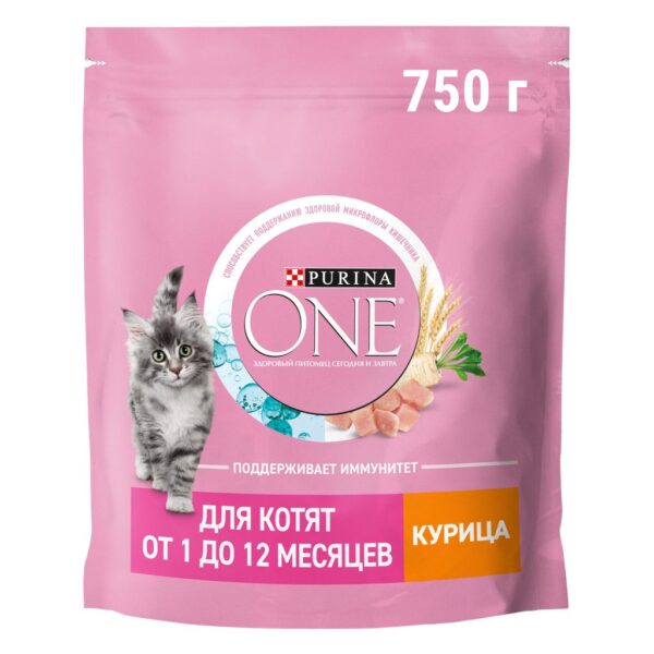 PURINA ONE Д/КОТЯТ КУРИЦА/ЗЛАКИ 750ГР