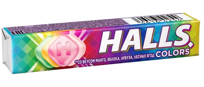 Карамель леденцовая HALLS Colors ассорти