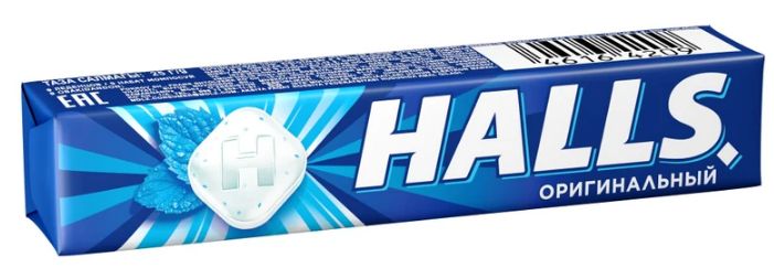 Карамель леденцовая HALLS оригинальный со вкусом ментола и эвкалипта