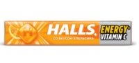 HALLS КАРАМЕЛЬ ЛЕДЕНЦОВАЯ С ВИТАМИНОМ С И ВКУСОМ АПЕЛЬСИНА 30X12X25Г