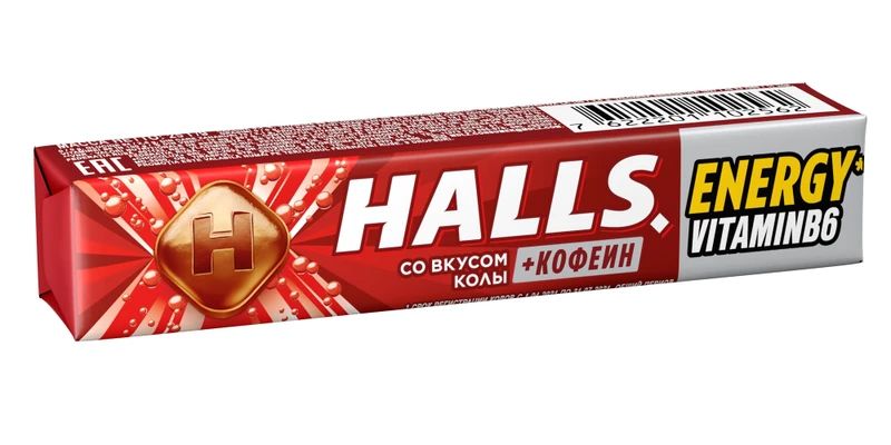 Карамель леденцовая HALLS с кофеином