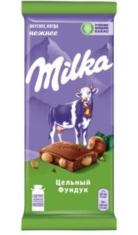 Шоколад молочный Милка" с цельным фундуком