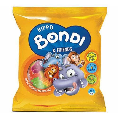 ЖЕВАТЕЛЬНЫЙ МАРМ. HIPPO BONDI & FRIENDS  C ВИТАМИН. 70Г