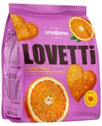 ПЕЧЕНЬЕ СДОБНОЕ LOVETTI С АПЕЛЬСИНОВЫМИ ЦУКАТАМИ 200ГР БРЯНКОНФИ